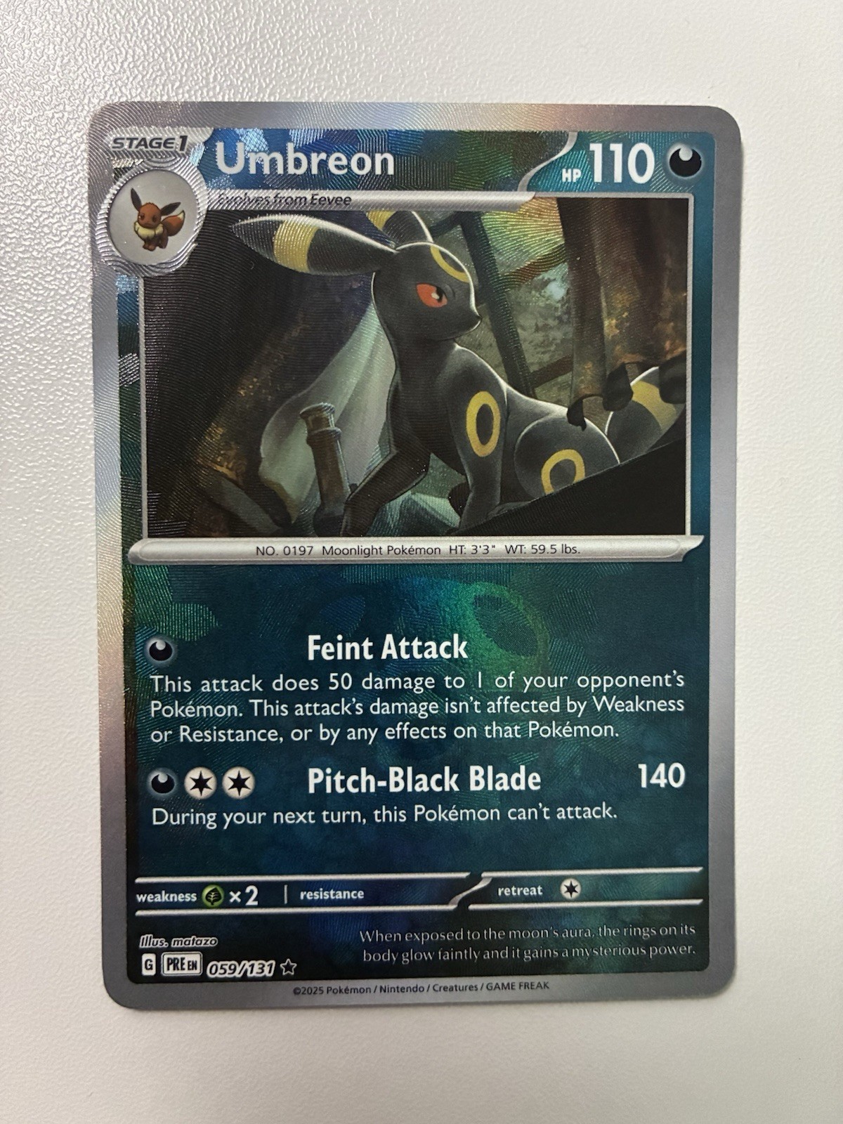 Pokémon Umbreon Masterball 059/131 Prismatic Evolutions NM