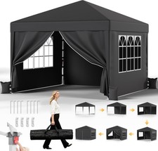 Image of 3x3m Pop Up Gazebo with Sides, Heavy Duty Waterproof Gazebo, 4 Removable Sidewal