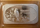 Silver Art Bar 1 Troy Ounce Blue Bird of Happiness .999 fine silver