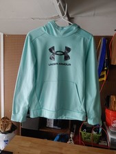 Under Armour Hoodie Pull Over Aqua Youth Large YL