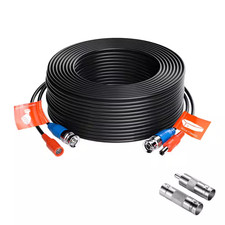 ZOSI CCTV Security Camera BNC Cable 100ft Wire Cord Video Power Cable Black