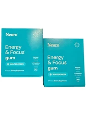 Neuro Gum L-theanine B-12 Nootropics Caffeine 2pk 18 pcs WINTERGREEN Flavor 