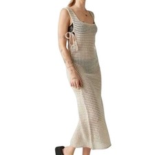 Urban Outfitters Beige Open Knit Midi Cover Up Dress Size XS