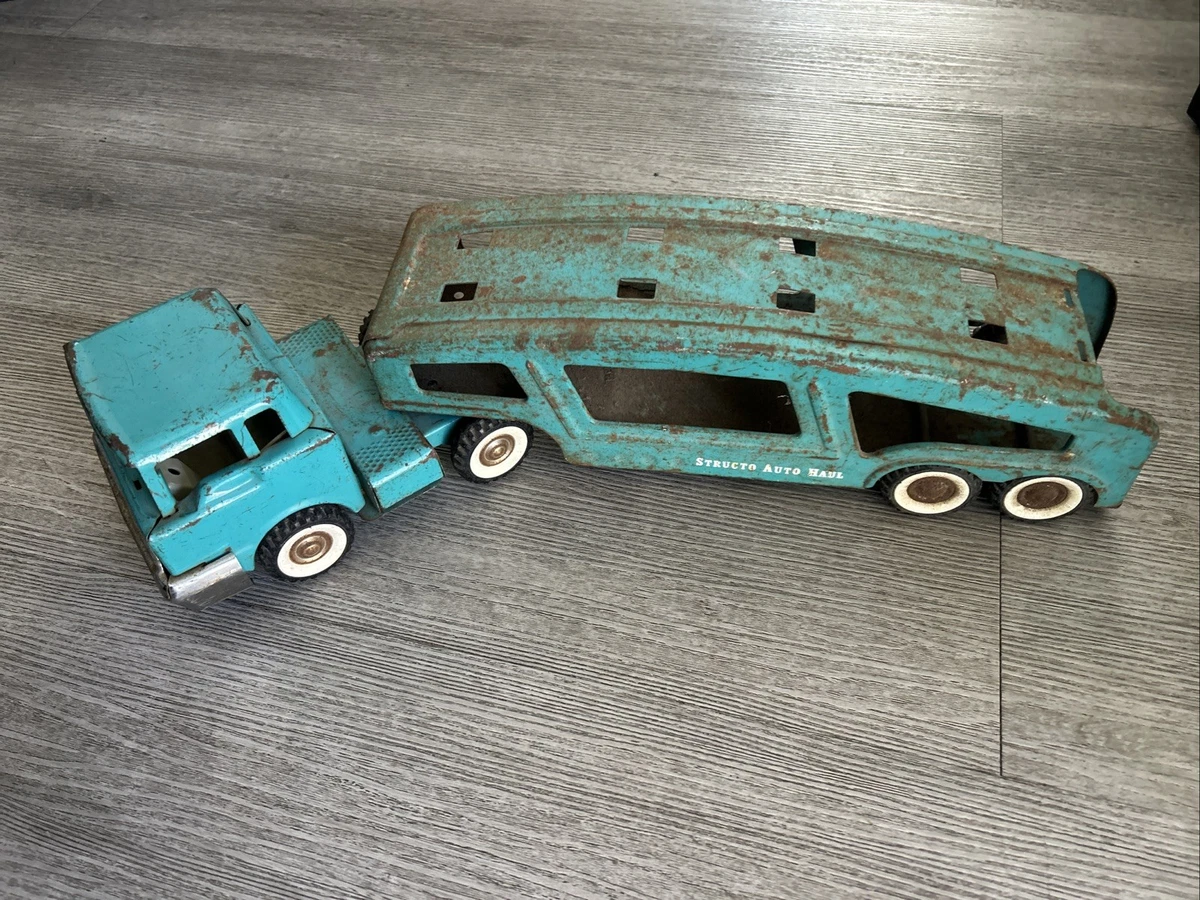 1960's Vintage Structo Auto Haul Truck and Trailer Turquoise | eBay