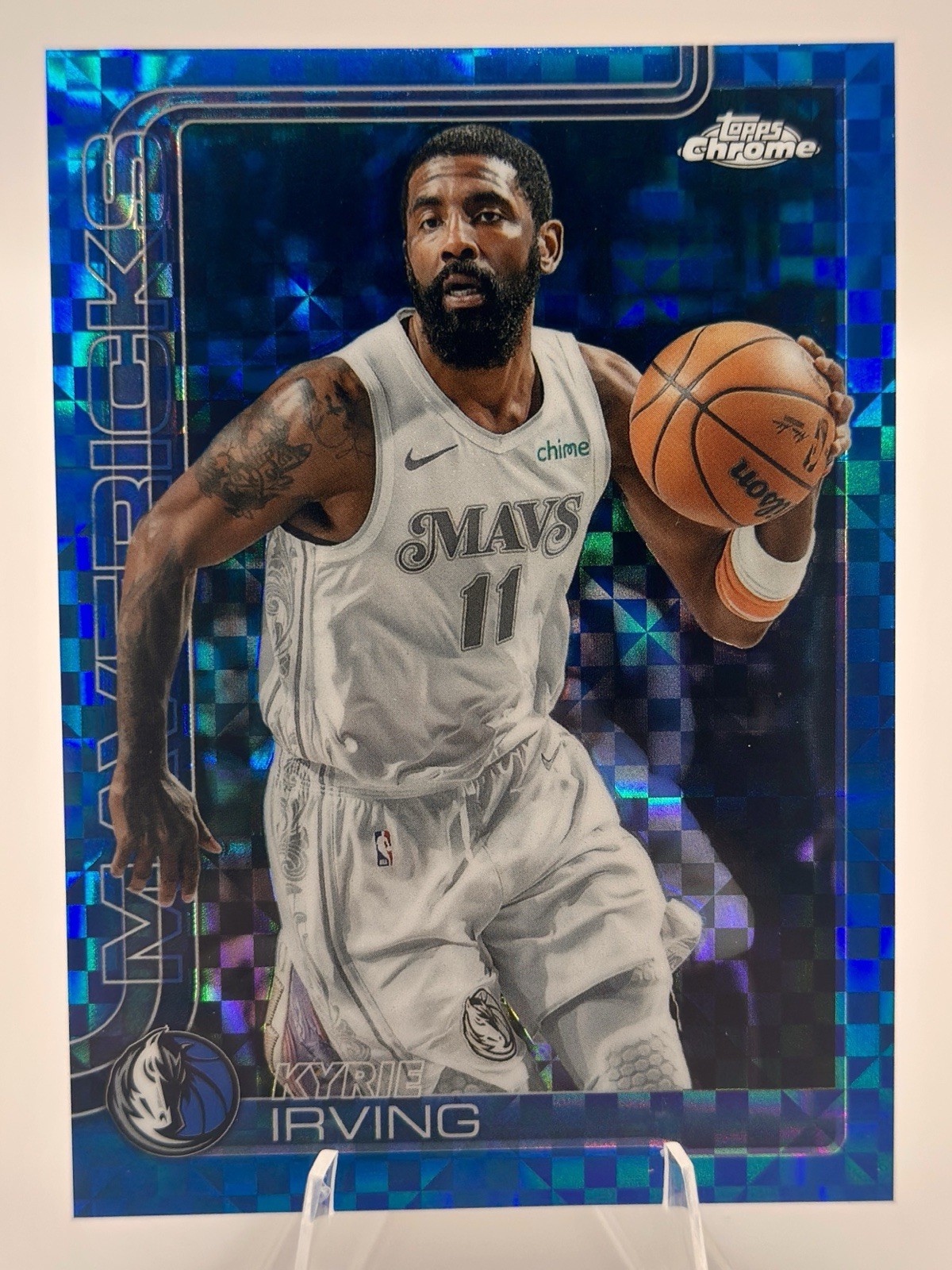 2025-26 Topps Chrome Kyrie Irving #40 Blue X-Fractor Dallas Mavericks
