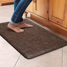Kitchen Mat Cushioned Anti-Fatigue Non-Slip Standing 17.3" (W) X 28"(L) Brown