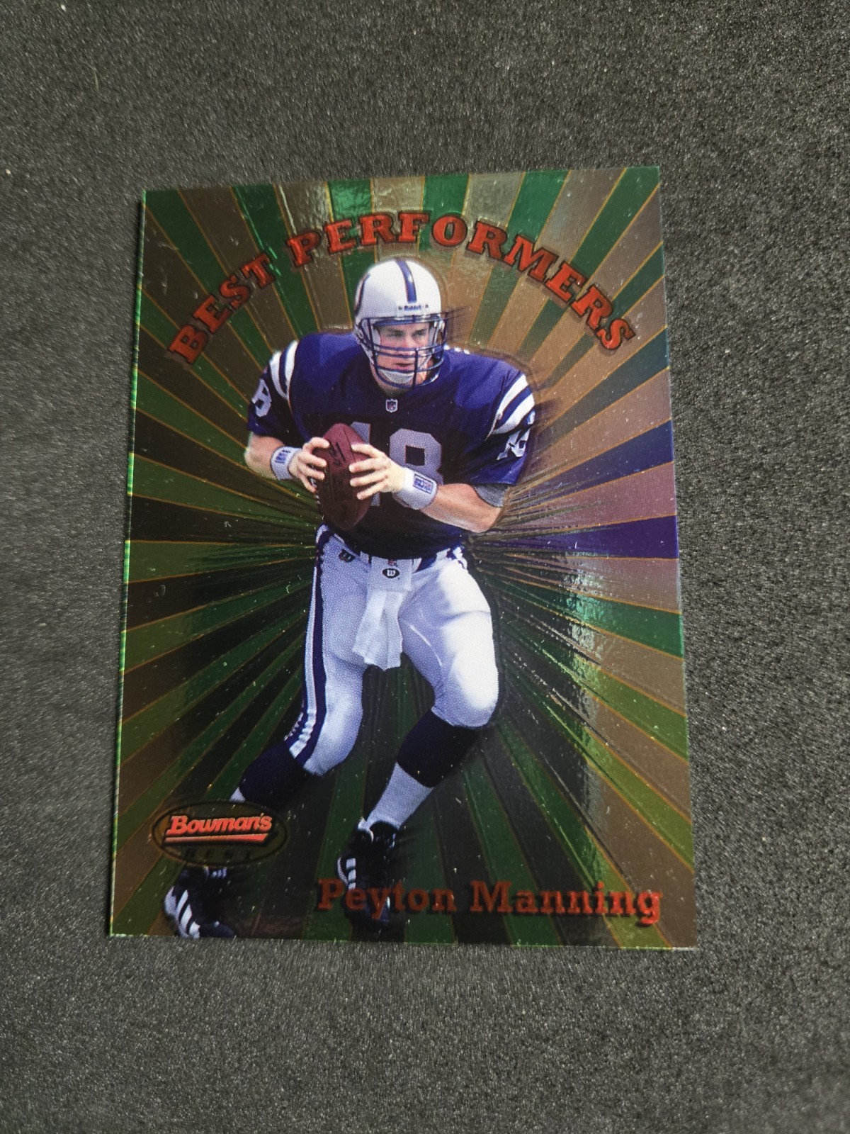 1998 Peyton Manning Bowman’s Best Performers # BP1 Rookie Card RC
