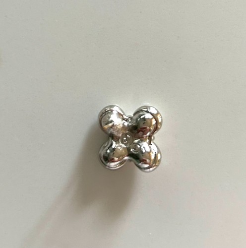Vintage signed Swarovski silver tone pierced earrings iridescent crystals - Picture 3 of 7