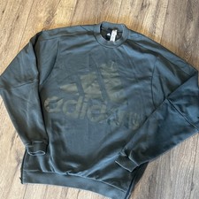 Adidas Original Heavy Terry Crewneck Sweater Side Zip Womens small AX9930 Green