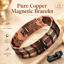 100 Pure Copper Bracelet 3500 Gauss Magnetic Therapy Strong Healing Regulator