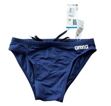 Arena Men  s Team Swim Briefs Size 30 Navy Blue Swimsuit Adjustable Drawstring