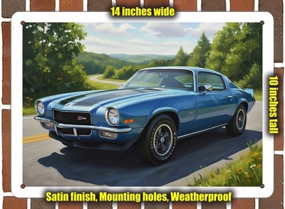 Metal Sign - 1970 Chevrolet Camaro 4 Oil Painting - 14x10