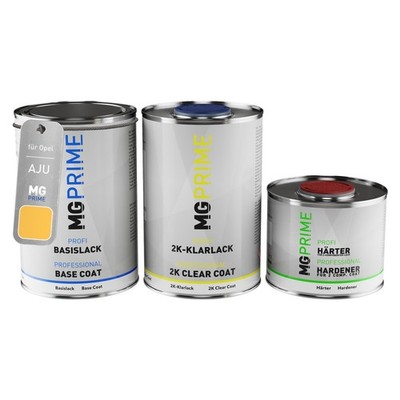 Autolack Dose Set für Opel AJU 40Q Sunny Melon Flaming Yellow spritzfertig 2,5L