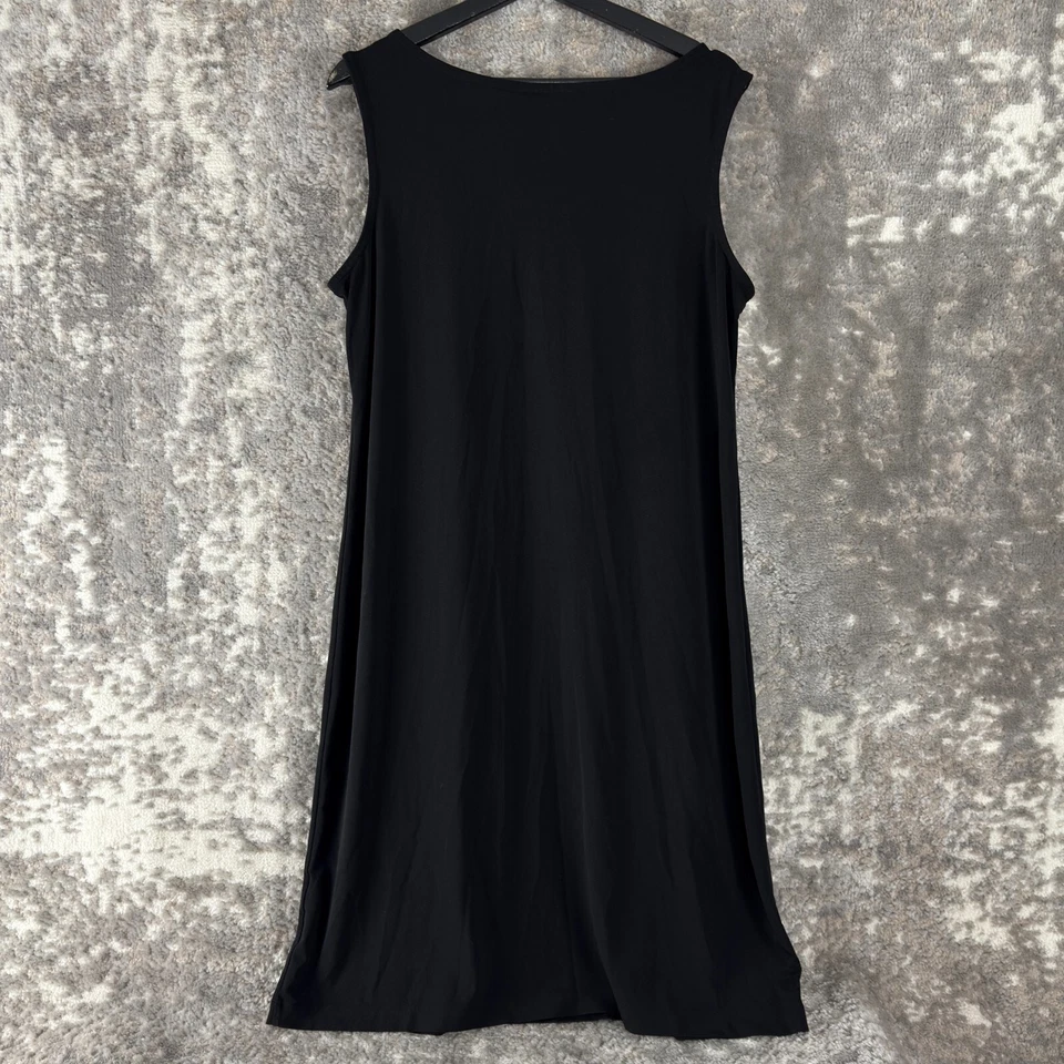 Платье цельнокроеное Dana Buchman размер L Whimsigoth Midi черное без рукавов вырез лодочка - Изображение 4 из 4