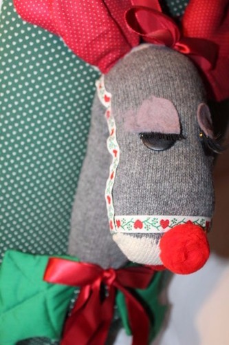 Christmas Holiday Handmade Decorative Reindeer w/ Bow Plaque Wall Hanging Decor - 第 7/10 張圖片