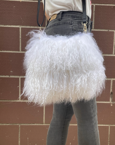 Long Curl Lamb Fur Mongolian Genuine Sheep Fur Bag Handbag Women's Bags Handbags - Picture 6 of 17