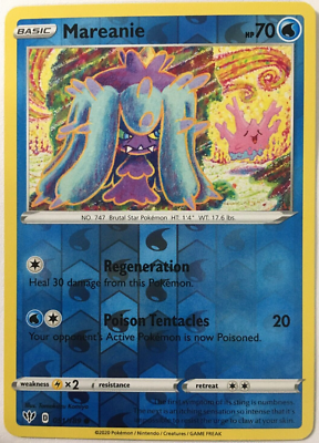 POKEMON MAREANIE 051/189 DARKNESS ABLAZE COMMON REVERSE HOLO NEAR