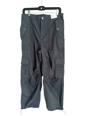 Abercrombie & Fitch Women High Rise Baggy Cargo Pants Medium Short Skater Hippie