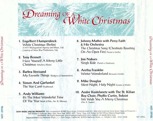 Dreaming Of A White Christmas CD Tony Bennett, Barbra Streisand, Andy Williams - Picture 2 of 2