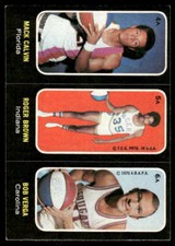 1971-72 Topps #4A-5A-6A Calvin / Roger Brown RC / B Verga Trios Stickers - ExMt+