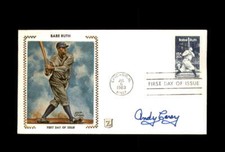 Andy Carey Signed 1983 FDC Babe Ruth Cache New York Yankees Autograph