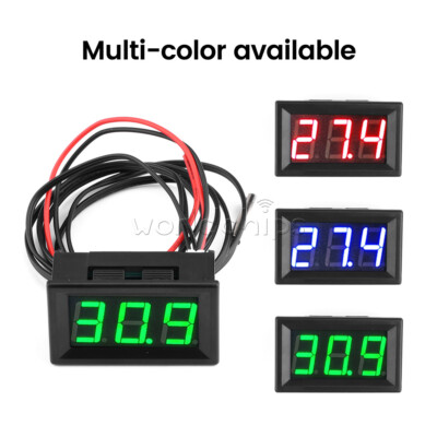 DC12V 0.56 Inch LED Digital Intelligent Thermometer + Waterproof NTC Metal Probe