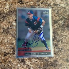 Maicer Izturis Signed 2000 Topps Chrome Traded Rc Auto Cleveland Indians