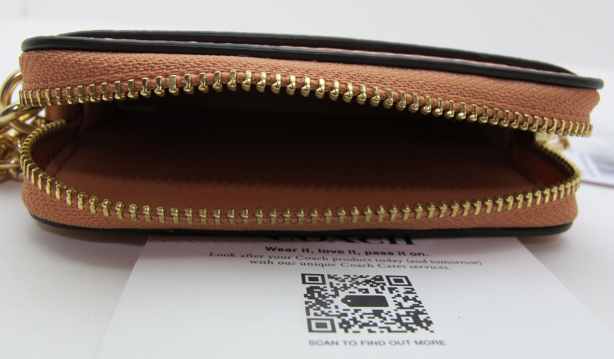 NWT AUTH COACH x OBSERVED BY US Zip Card Case Pebbled