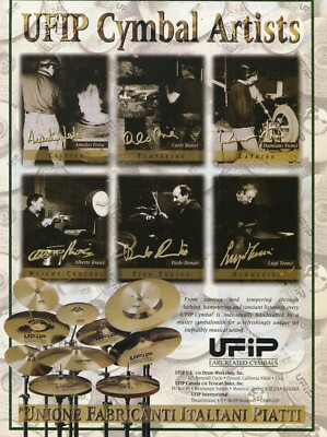 1997 Print Ad of DW Drum Workshop UFIP Cymbal Artists Master Cymbalsmith factory