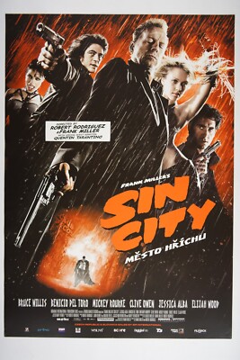 SIN CITY 23x33 Original Czech movie poster 2005 JESSICA ALBA, QUENTIN TARANTINO