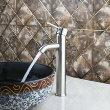 12" Brushed Nickel Bathroom Basin Sink Mixer Faucet Single Handle Deck Mount Tap