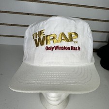New Vintage Winston the Wrap Cigarettes Adult White Snapback Cap Hat BHN