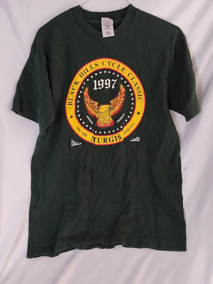 Vintage Sturgis Black Hills Cycle Classic T Shirt 1997 Size L Single Stitch  - Image 2 of 4