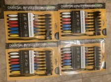 New 4 X 8 pk Charcoal Infused Toothbrushes