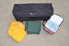 ATV Cargo Storage Pack Soft Utility Quad Black with extra cooler and rain gear