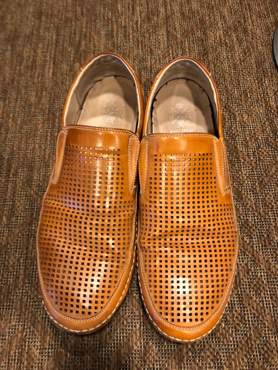 Stacy Adams Loafer Mens Shoes Light Brown Perforated Slip On Casual Size 8 Stacy Adams Ridgely Moc Toe Loafers, Natural - Brown  main image 4