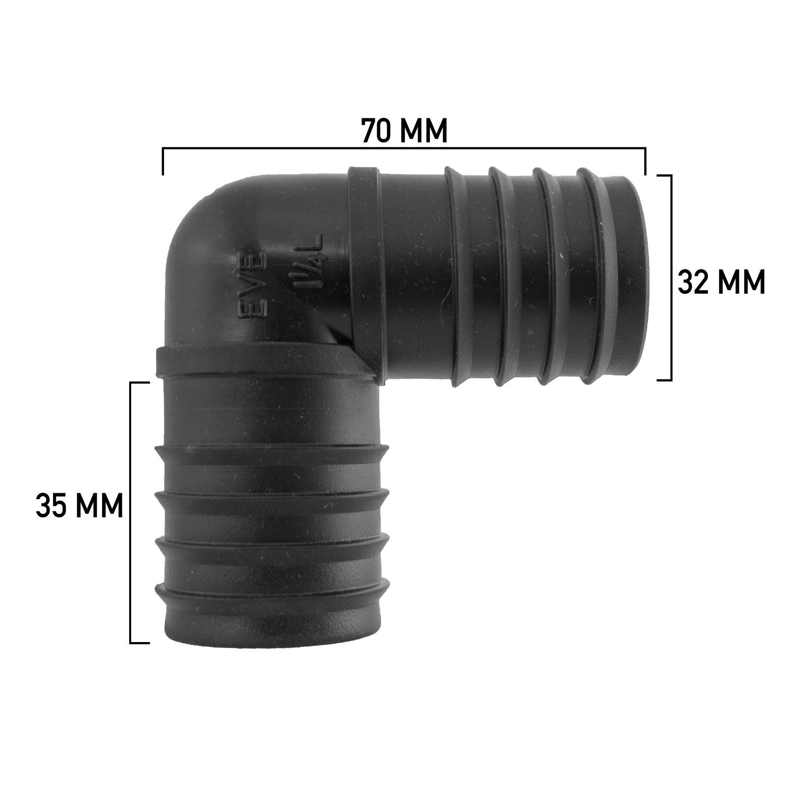 1.25"" 90 Degree Elbow Bend 32mm Flexible Koi Pond Pipe Extraction Hose Barb Fit