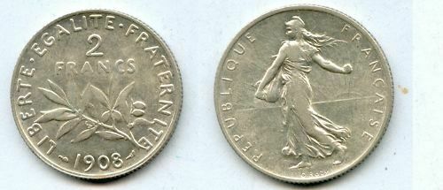 Pièce France 1 Franc Semeuse 1914 Paris – Argent – TTB+ – Gadoury 467
