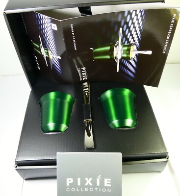 Nespresso Pixie 2 Espresso Capriccio Coffee Cups & 2 Stirrers Sku 3610-CA/2,New