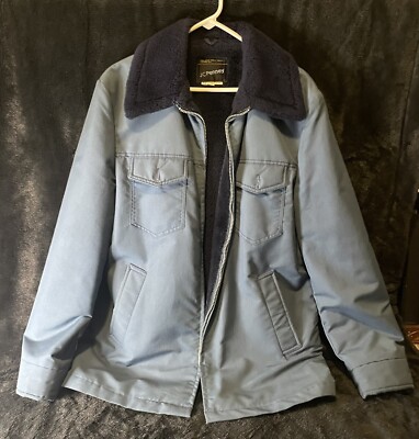 Vintage JcPenney Blue Sherpa Coat Great Condition! 42 Long