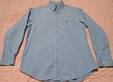 Men's Ralph Lauren custom fit button down shirt pins  16.5-34/35 Large blue