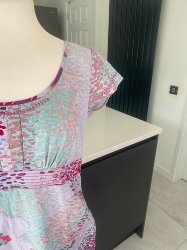 White Stuff Size 10 Linen Blend Pastel Patterned Dress Summer Holiday - Picture 8 of 12