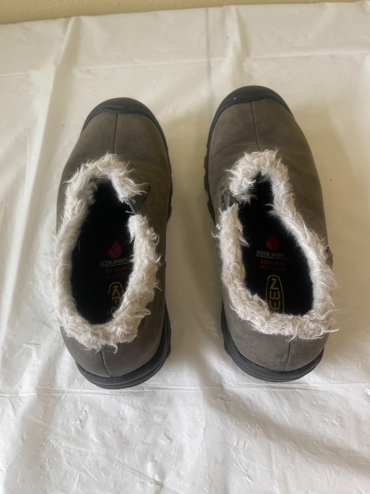 STIVALETTI KEEN DONNA BAILEY SLIP ON GARGOYLE PELLE BIANCA US TAGLIA 5 M