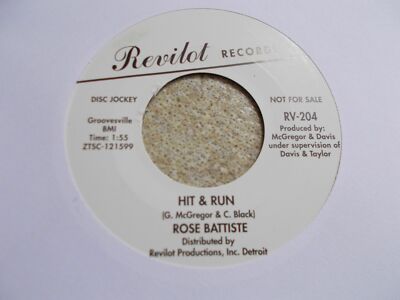 NEW - ROSE BATISTE- Hit & run / I miss my baby - REVILOT - RV-204