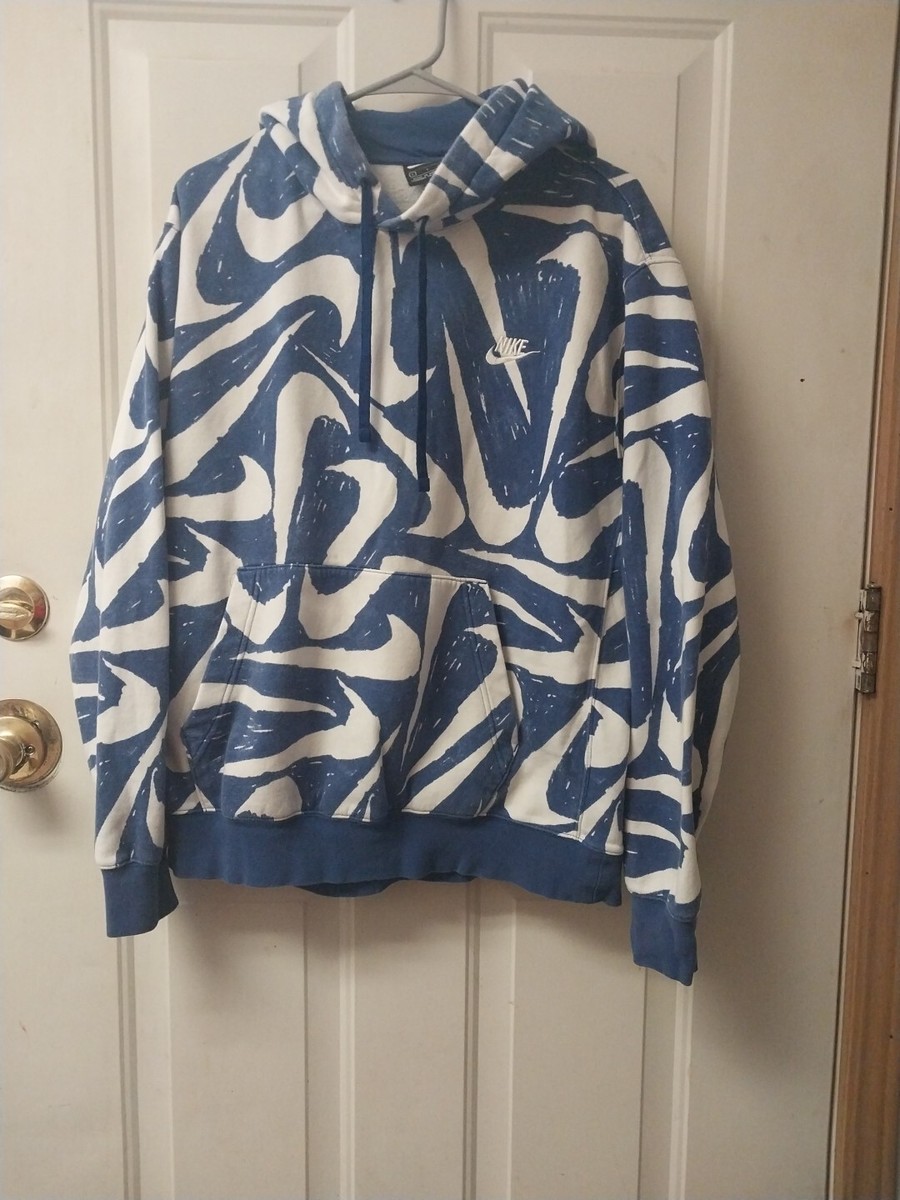 Nike Sportswear Nike All Over Print Swoosh Hoodie White Nike 