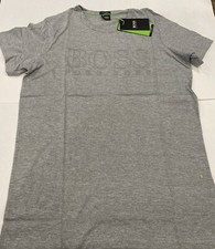 Hugo Boss Logo Emboss- T shirt XL Men's new with Tags Crew Neck Short Sle. Gray