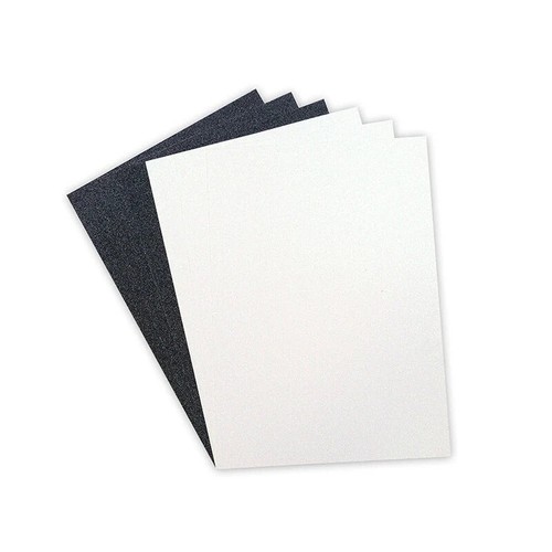 Dovecraft A4 Double Sided Glitter Card - Black & White - Picture 3 of 3