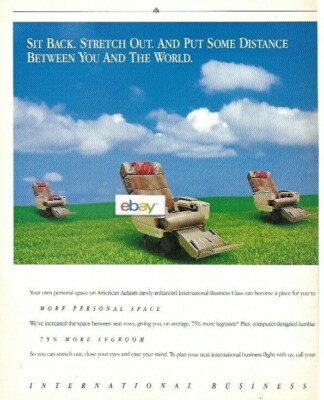 AMERICAN AIRLINES INTERNATIONAL BUSINESS CLASS EUROPE-JAPAN-PUT SOME DISTANCE AD