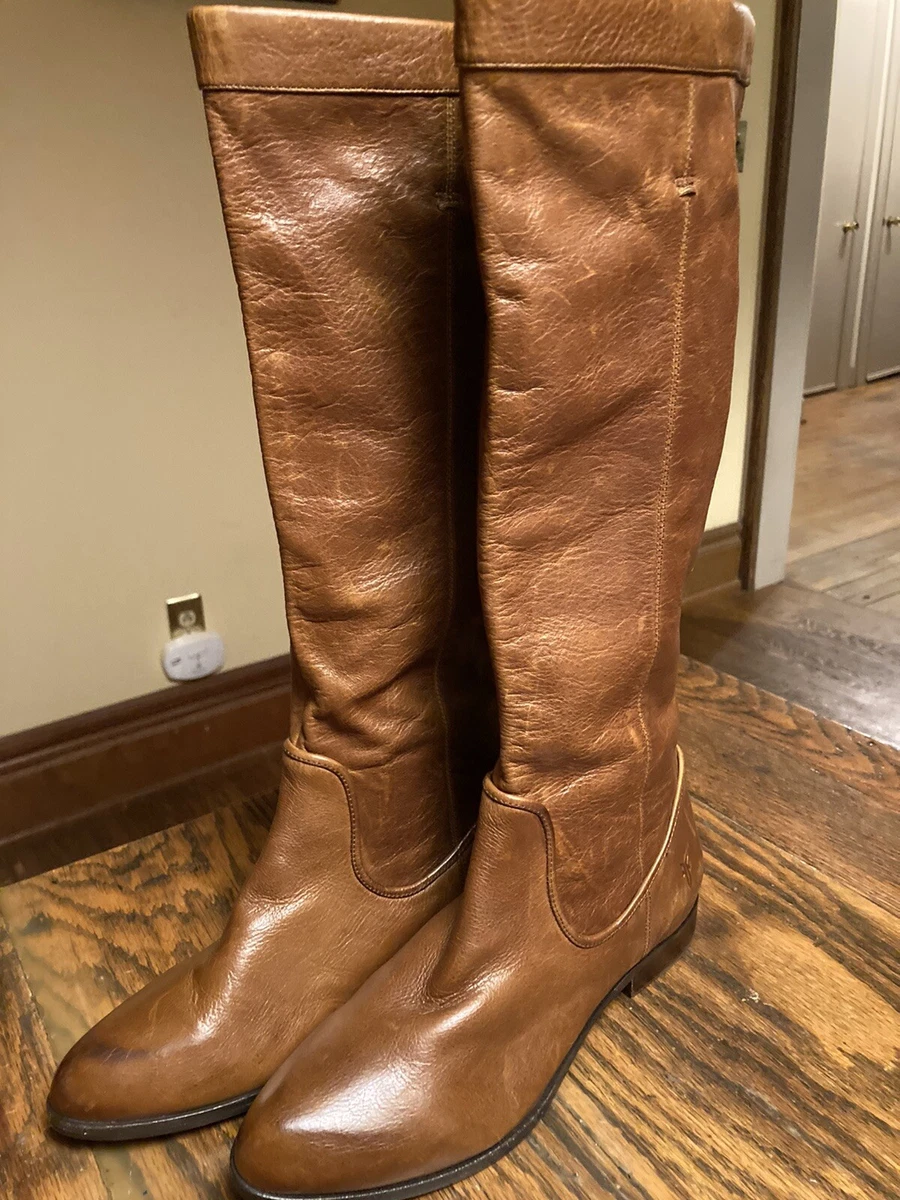 Slouch boots leather sales
