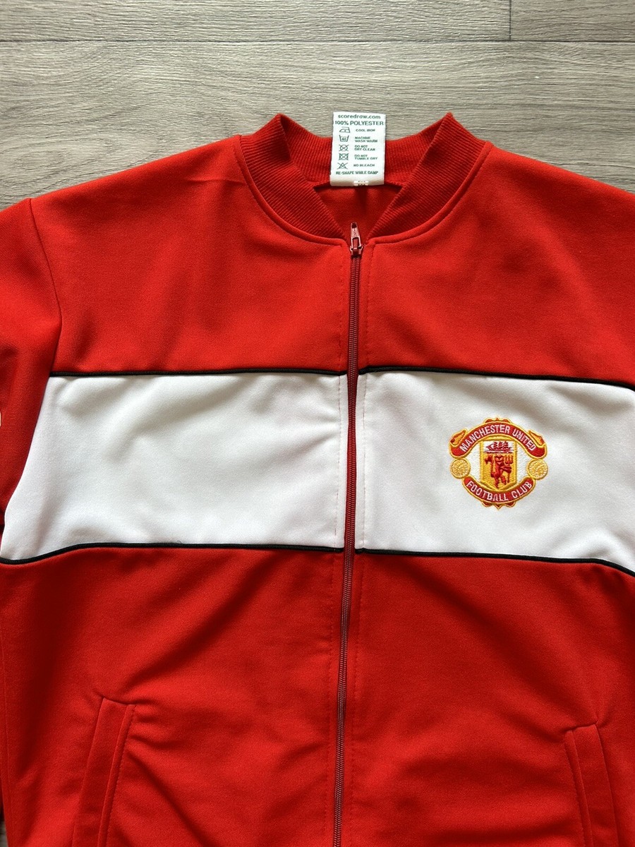 MANCHESTER UNITED SHARP 1985 Retro Football Soccer Track Jacket